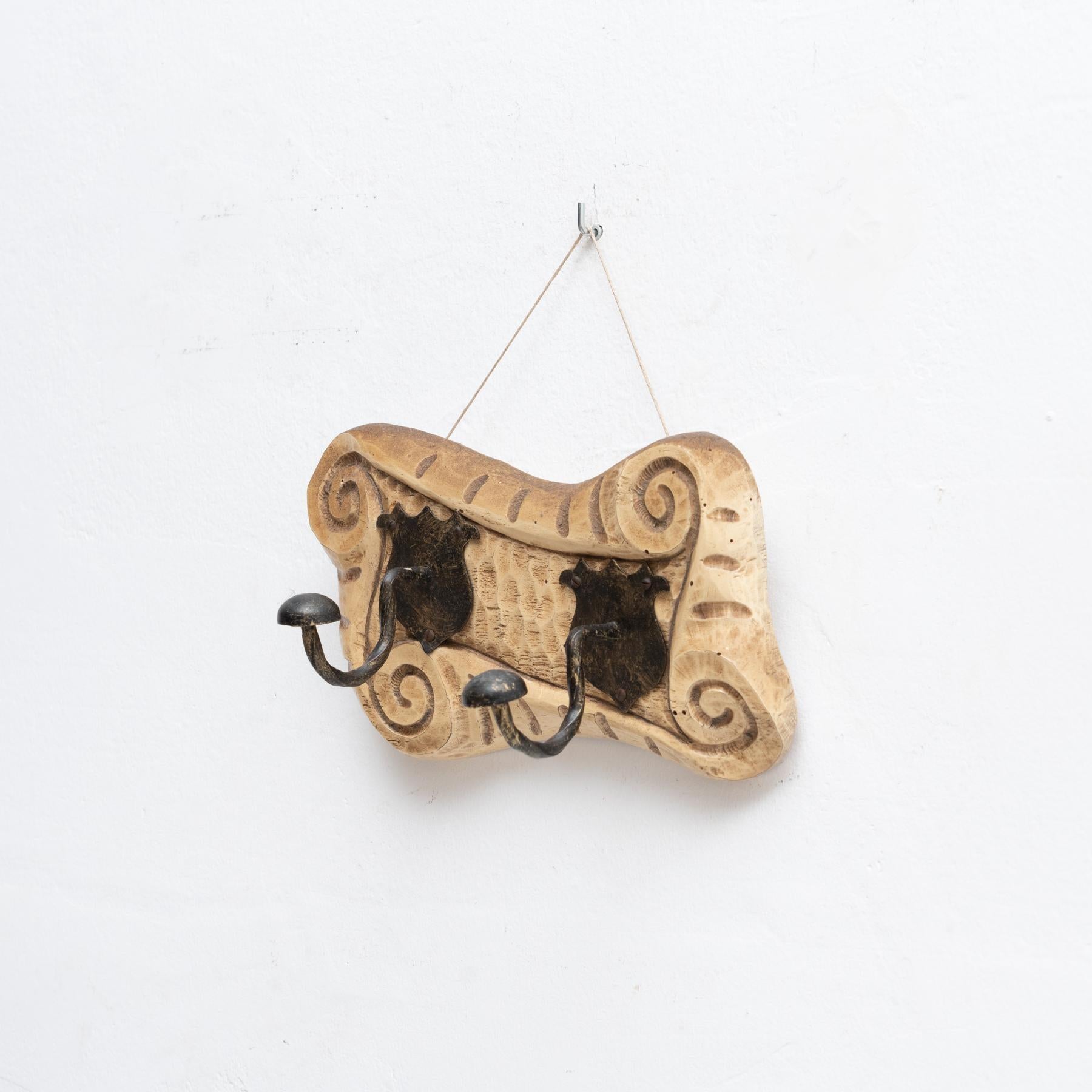 Mid-20th Century Wooden Mid-Century Modern Spanish Coat Hanger, circa 1950