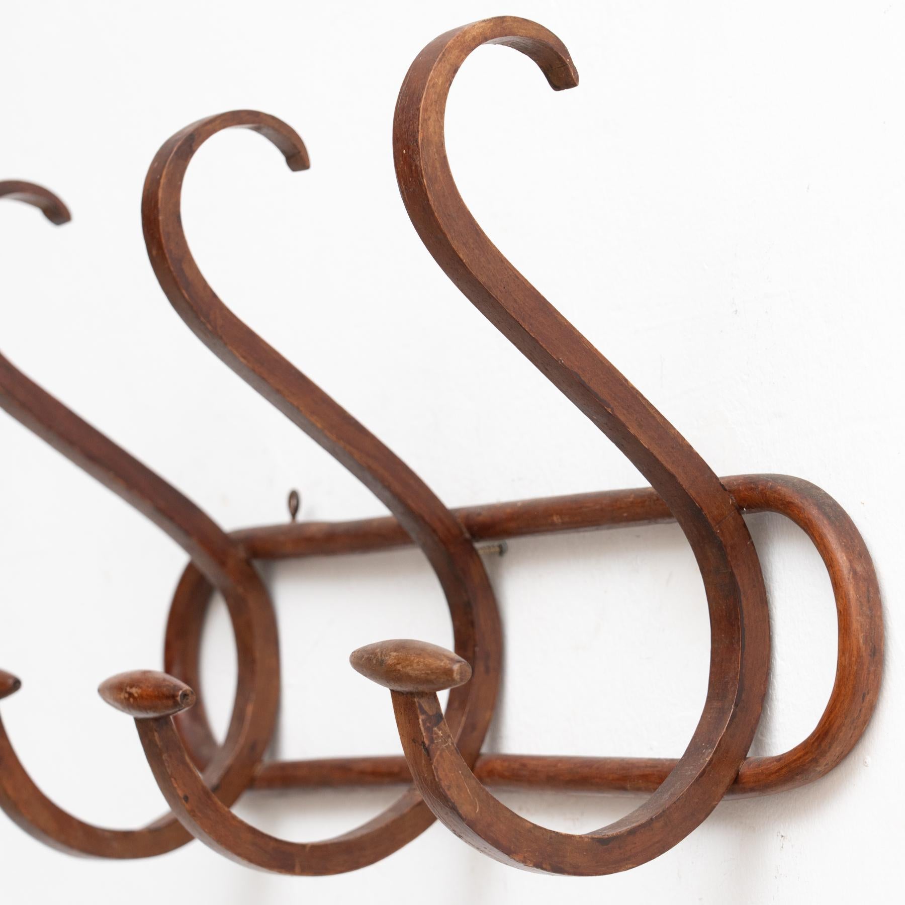 Wooden MidCentury Modern Spanish Coat Hanger, circa 1950 For Sale at