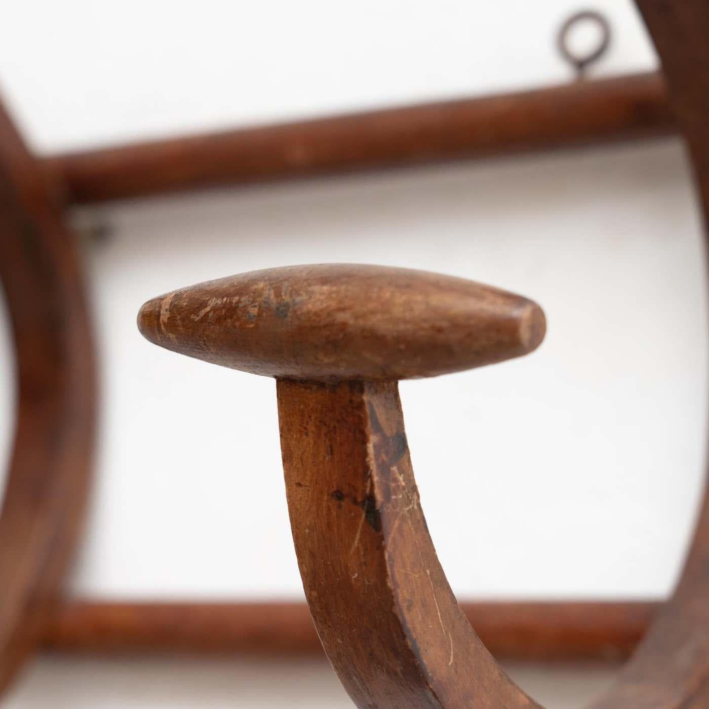 Wooden Mid-Century Modern Spanish Coat Hanger, circa 1950 For Sale 2