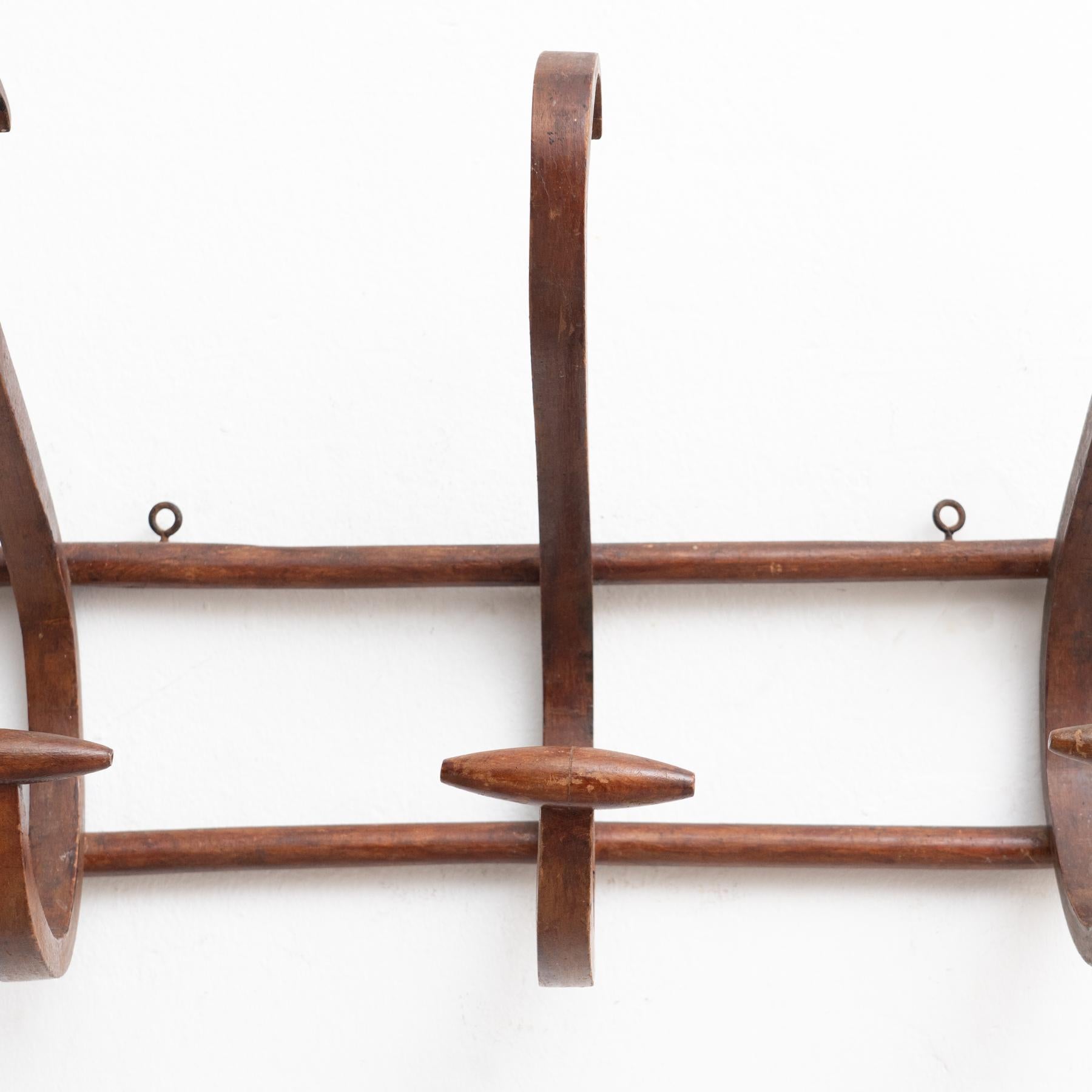 Wooden MidCentury Modern Spanish Coat Hanger, circa 1950 For Sale at