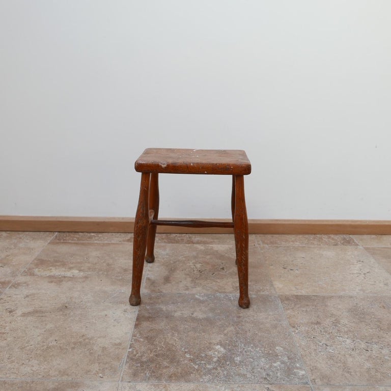 Wooden Midcentury Stool or Side Table For Sale at 1stDibs