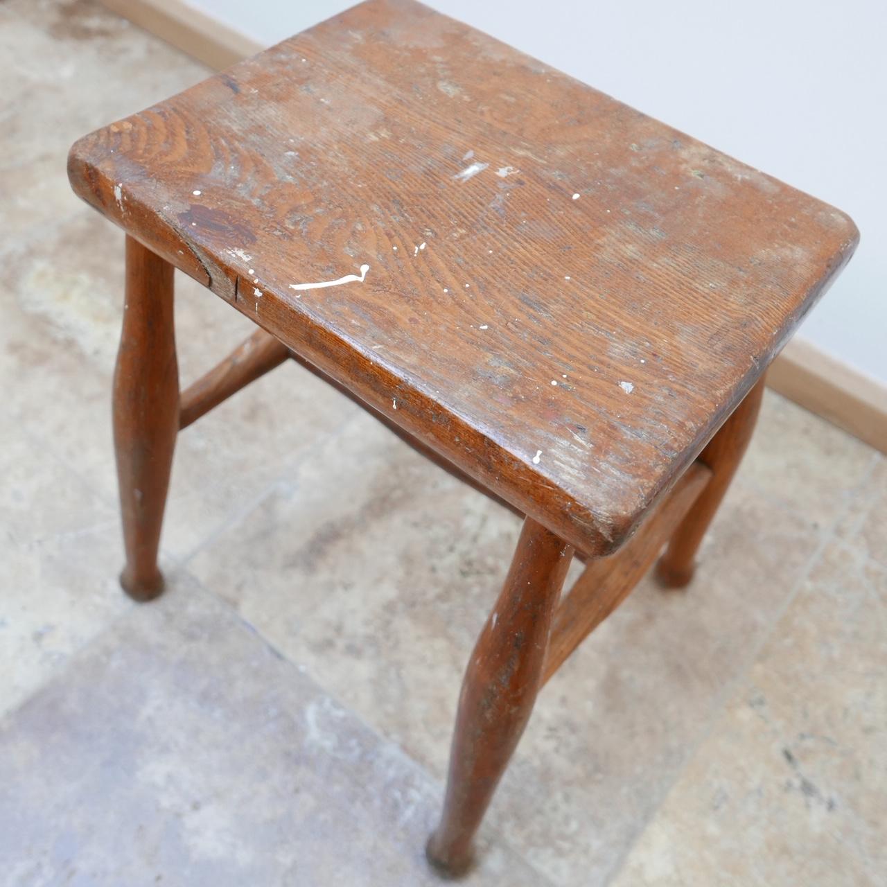 Mid-20th Century Wooden Midcentury Stool or Side Table