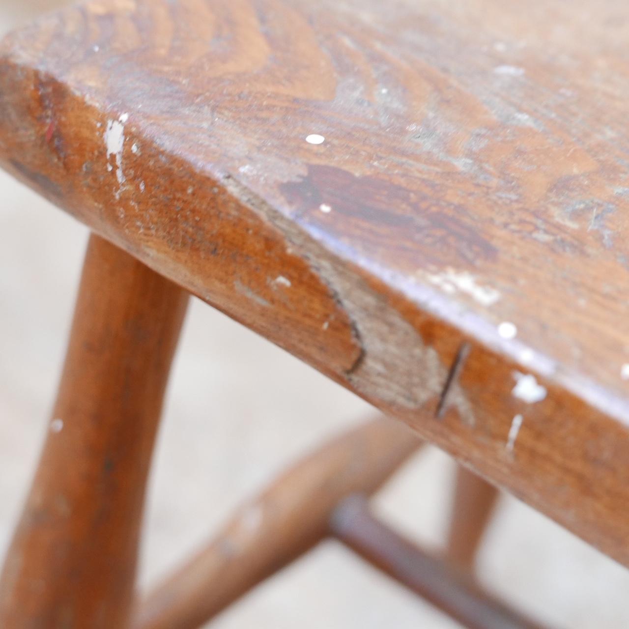 Wooden Midcentury Stool or Side Table 1