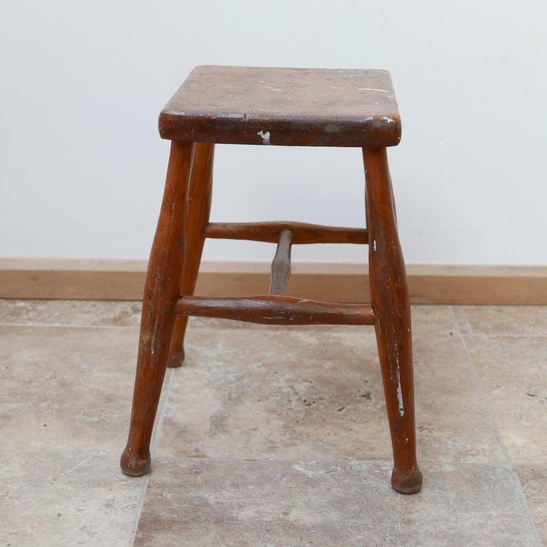 Wooden Midcentury Stool or Side Table For Sale at 1stDibs