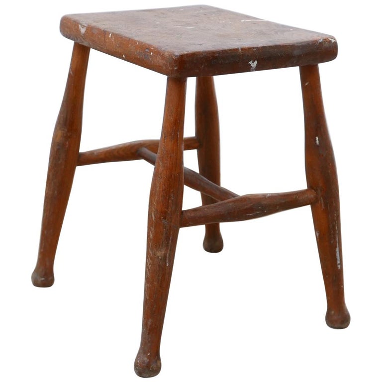 Wooden Midcentury Stool or Side Table For Sale at 1stDibs