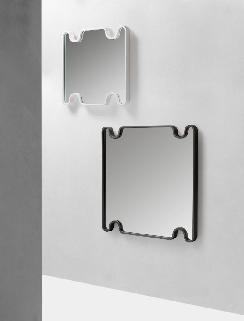 Ossicle Wall Mirror Square (Medium) -- Francesco Balzano x Giobagnara

Available only with lacquered wood frame. Pictured here are the medium (lower right) and small (top left) ossicle wall mirrors. 

For simple and sophisticated leather and marble
