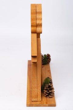 Hand-Carved Italian Angel Sculpture in Fruitwood, Circa 1990