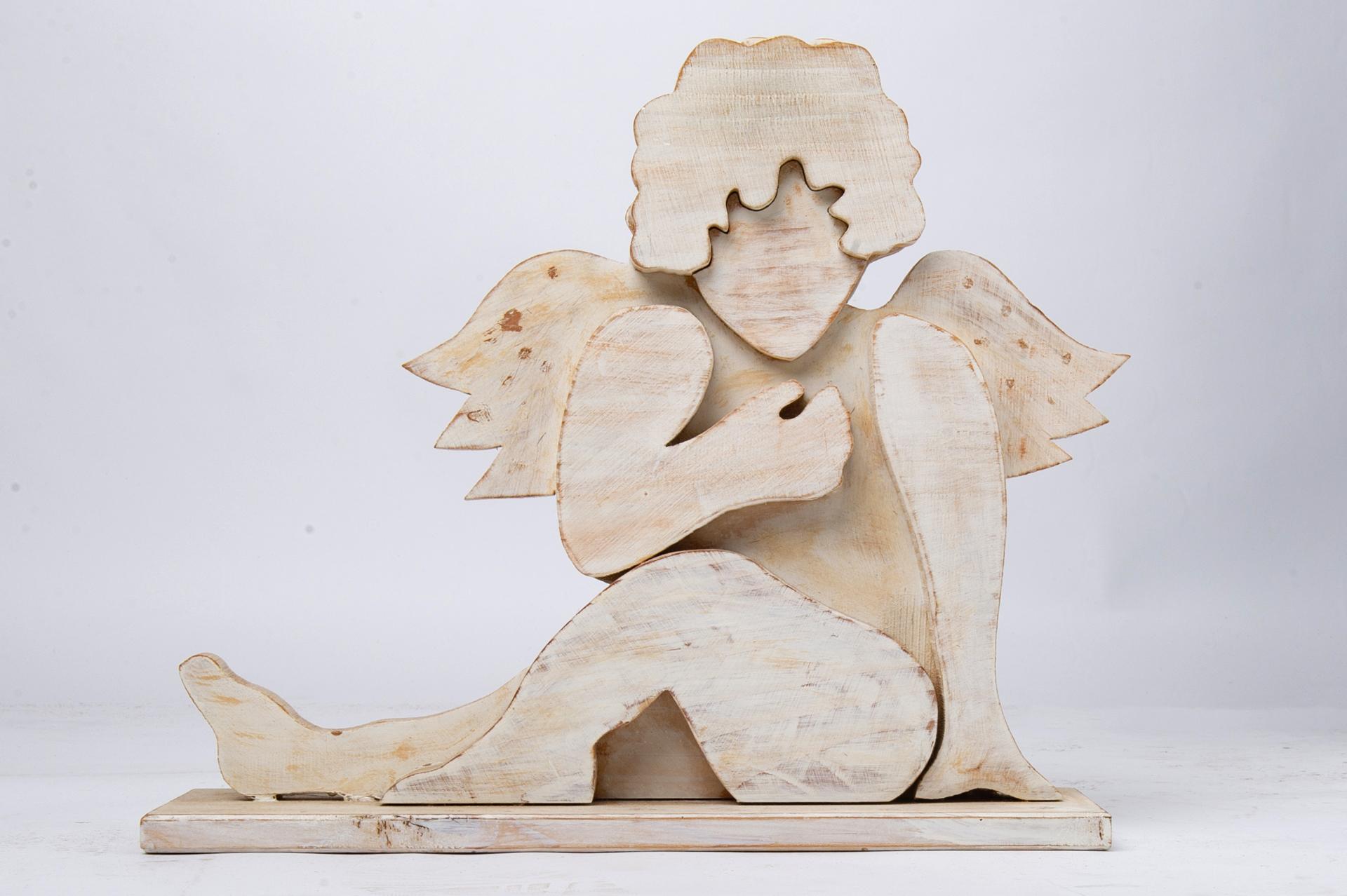 Moderner italienischer Engel aus Holz (Italienisch) im Angebot
