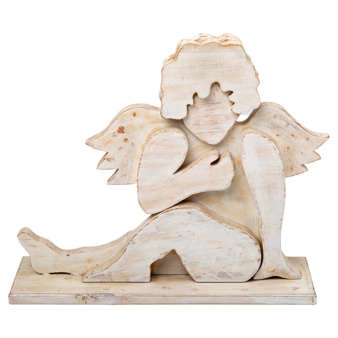 Moderner italienischer Engel aus Holz im Angebot