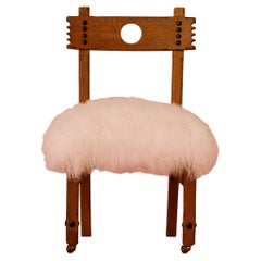 Wooden Mongolian Sheepskin Chair