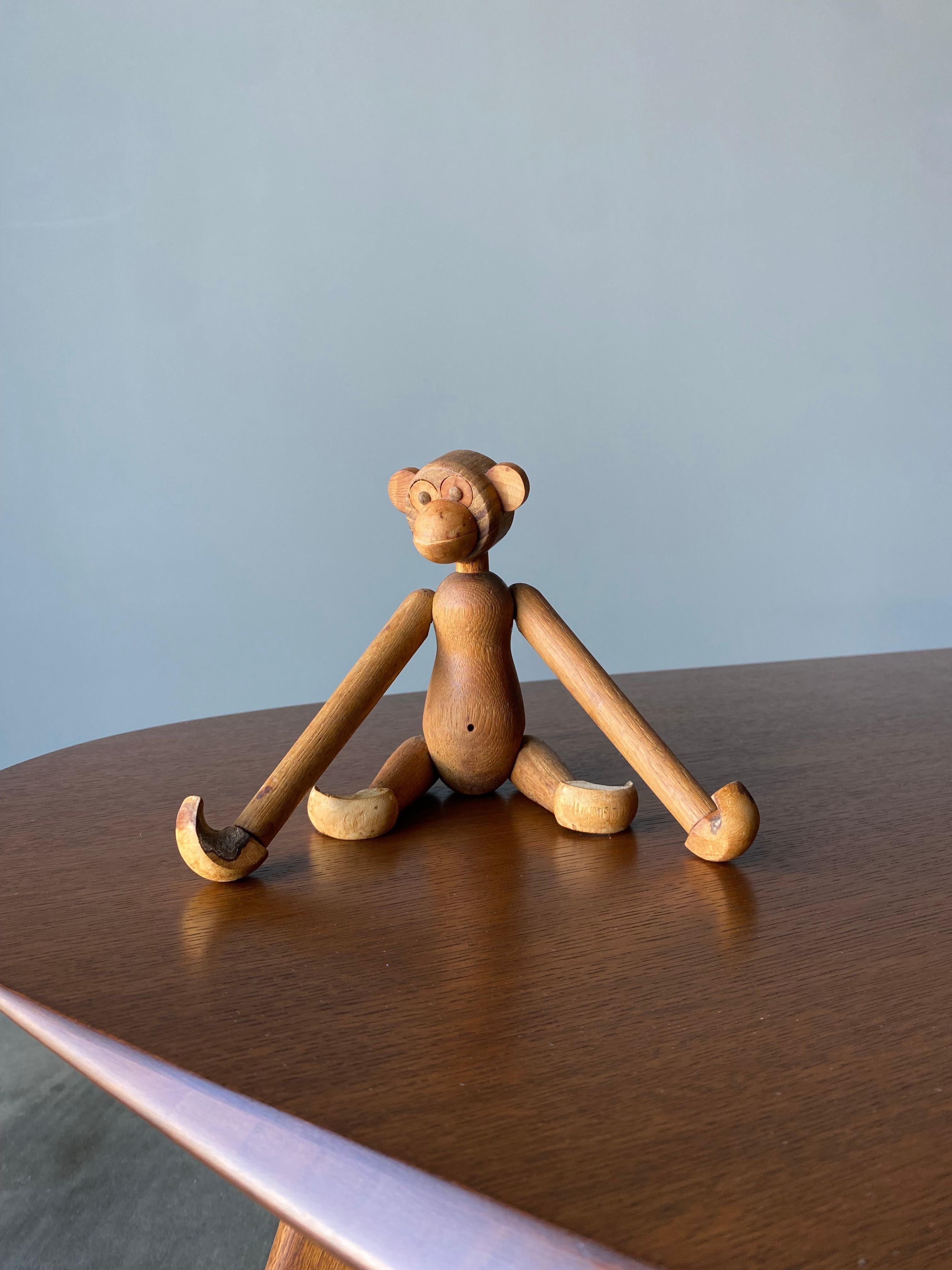 Wooden Monkey By Zoo-Line, Japan 1960's In Good Condition In San Juan Capistrano, CA