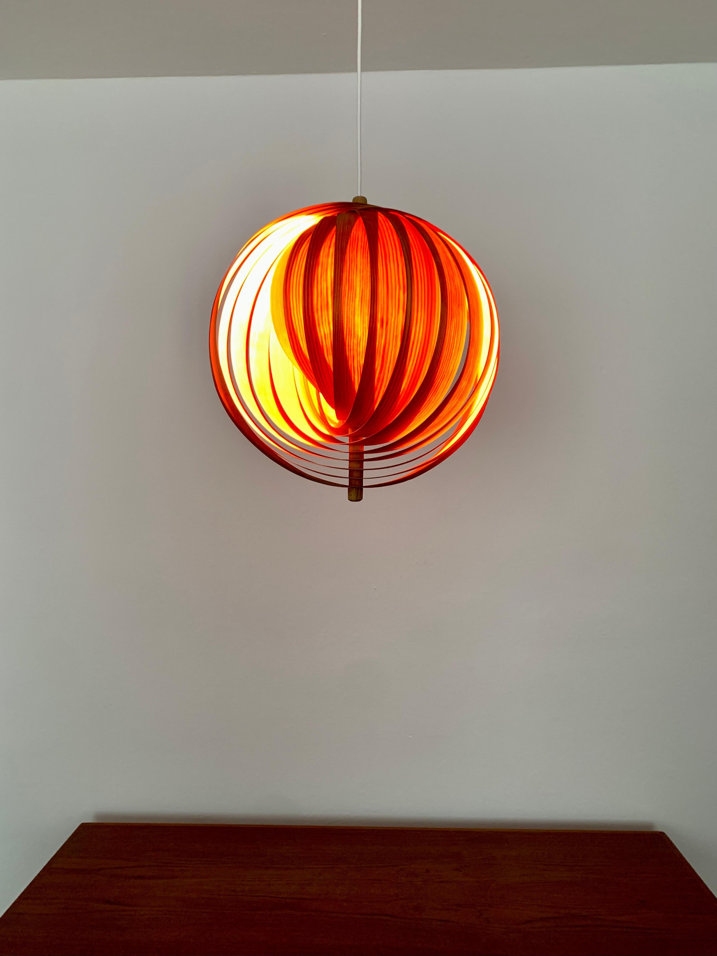 Wooden Moon Pendant Lamp For Sale 3