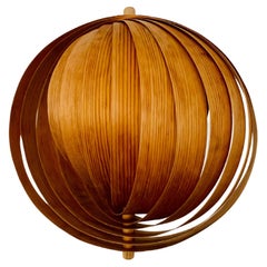 Vintage Wooden Moon Pendant Lamp