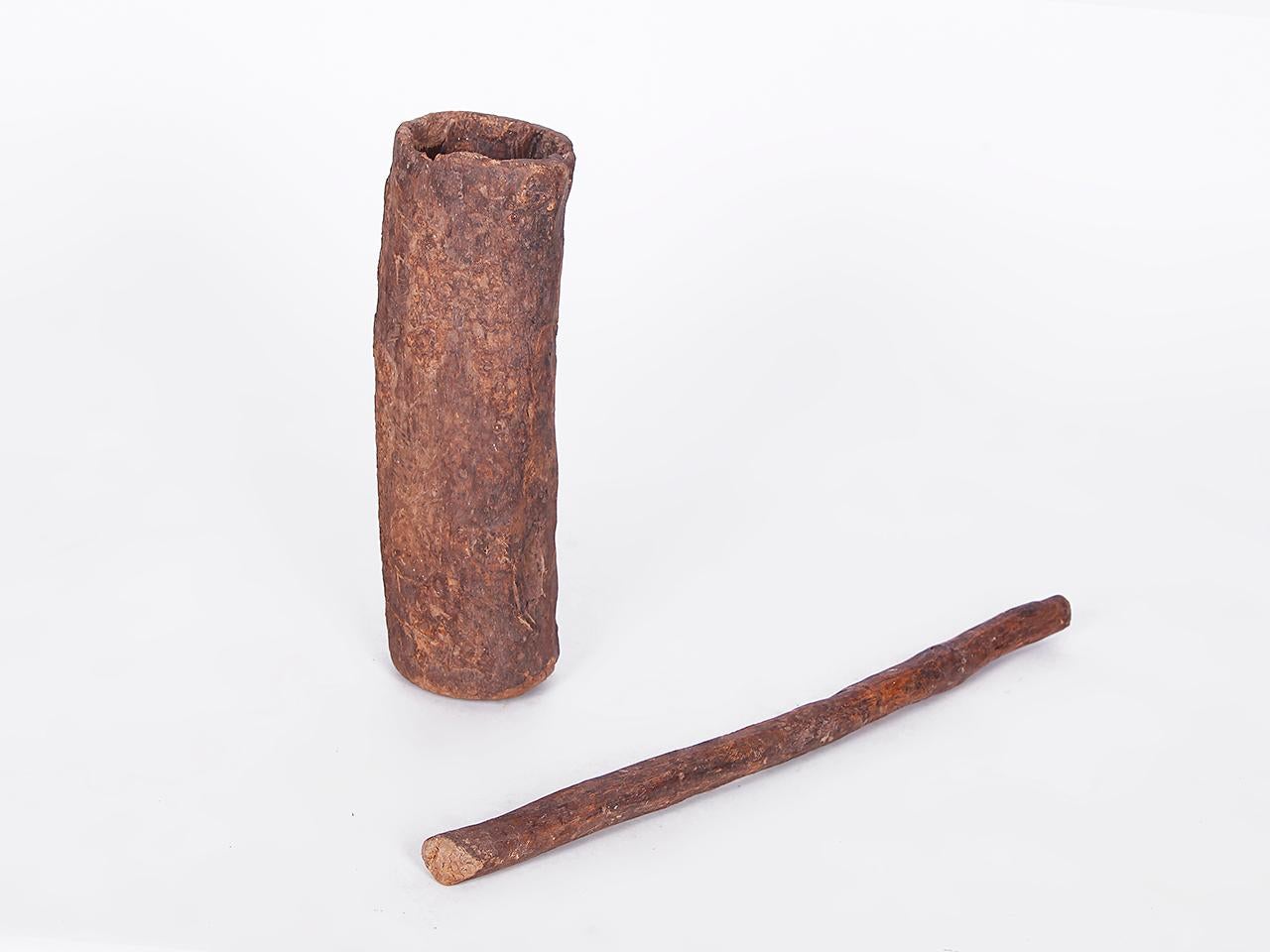 Holzmortar aus Südmarokko, 19. Jahrhundert im Angebot 2