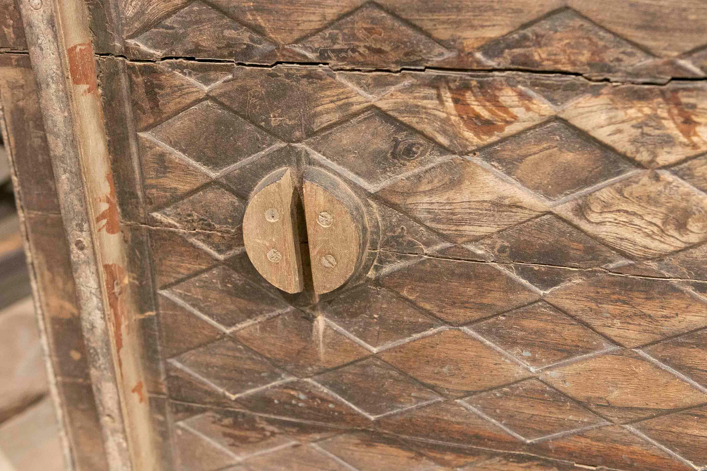 Moule en bois pour la fabrication de pièces en céramique avec un motif en losange  en vente 7