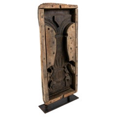 Vintage Wooden Mould for Manufacturing Original Balustrades with Decorative Iron Base