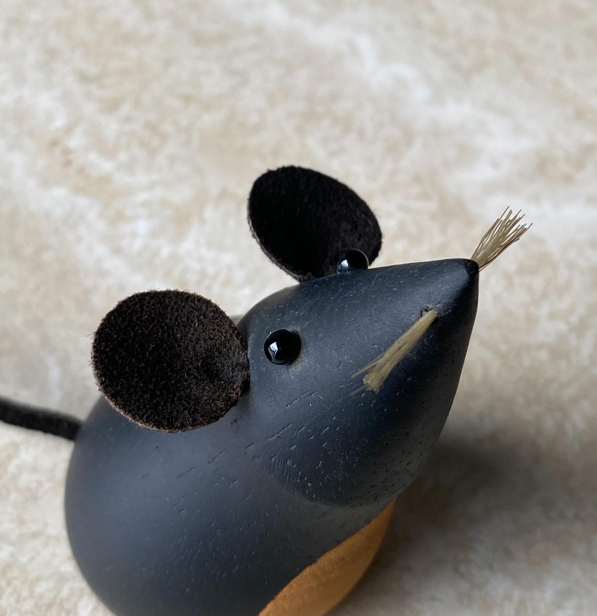 Wooden Mouse Figurine by Laurids Lønborg, Denmark 1970s 3