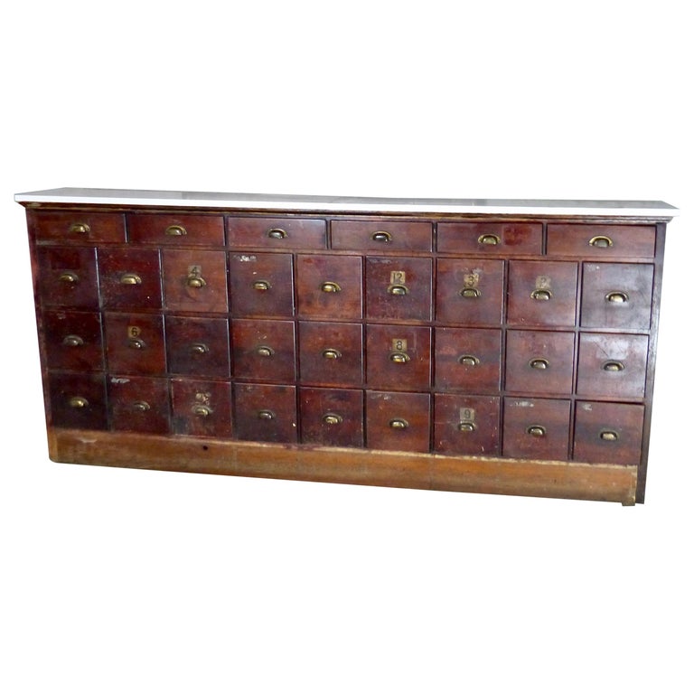 Wooden Multi Drawer Apothecary circa 1910 For