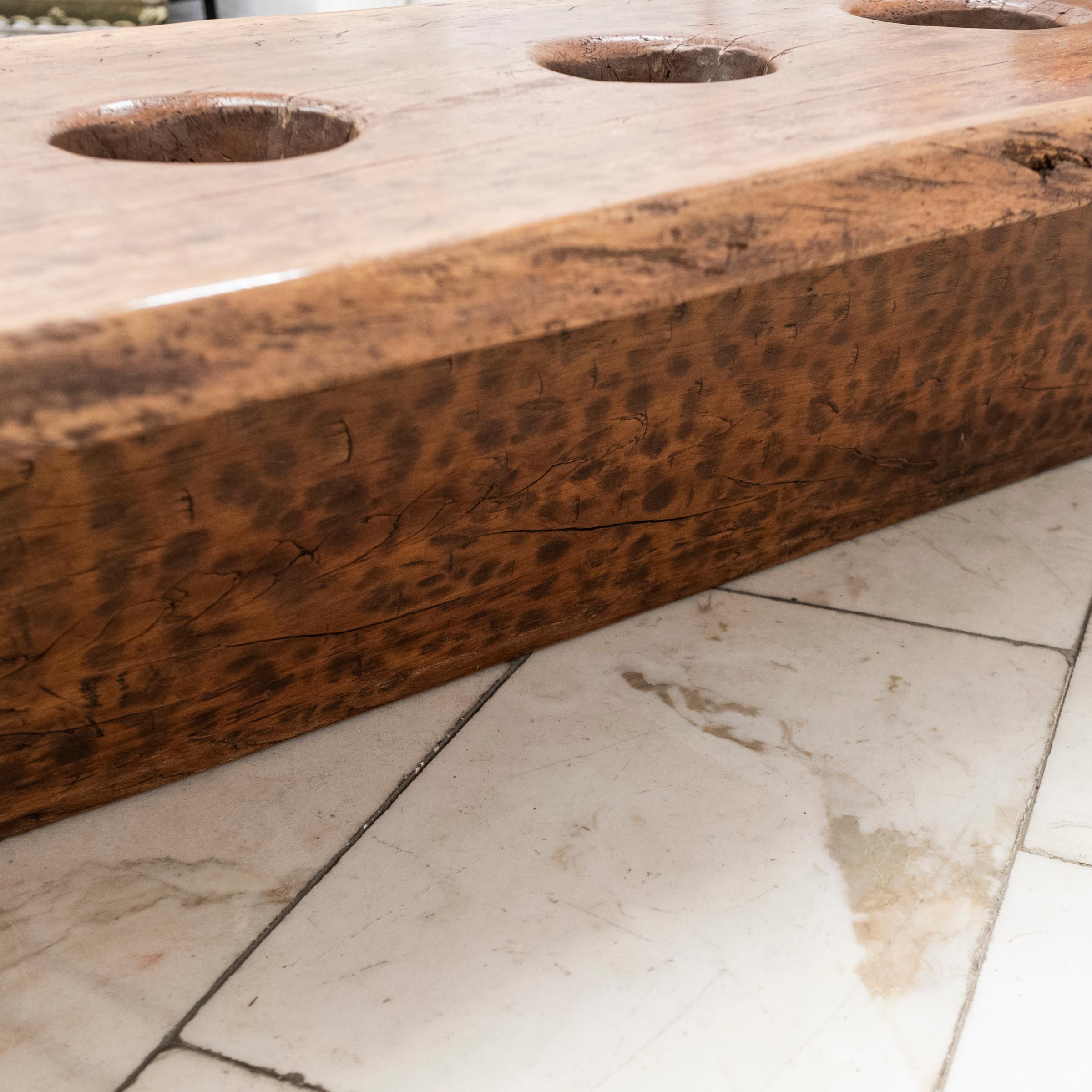 Wooden Naga Table  Nagaland Mortar Grinding Table For Sale 4