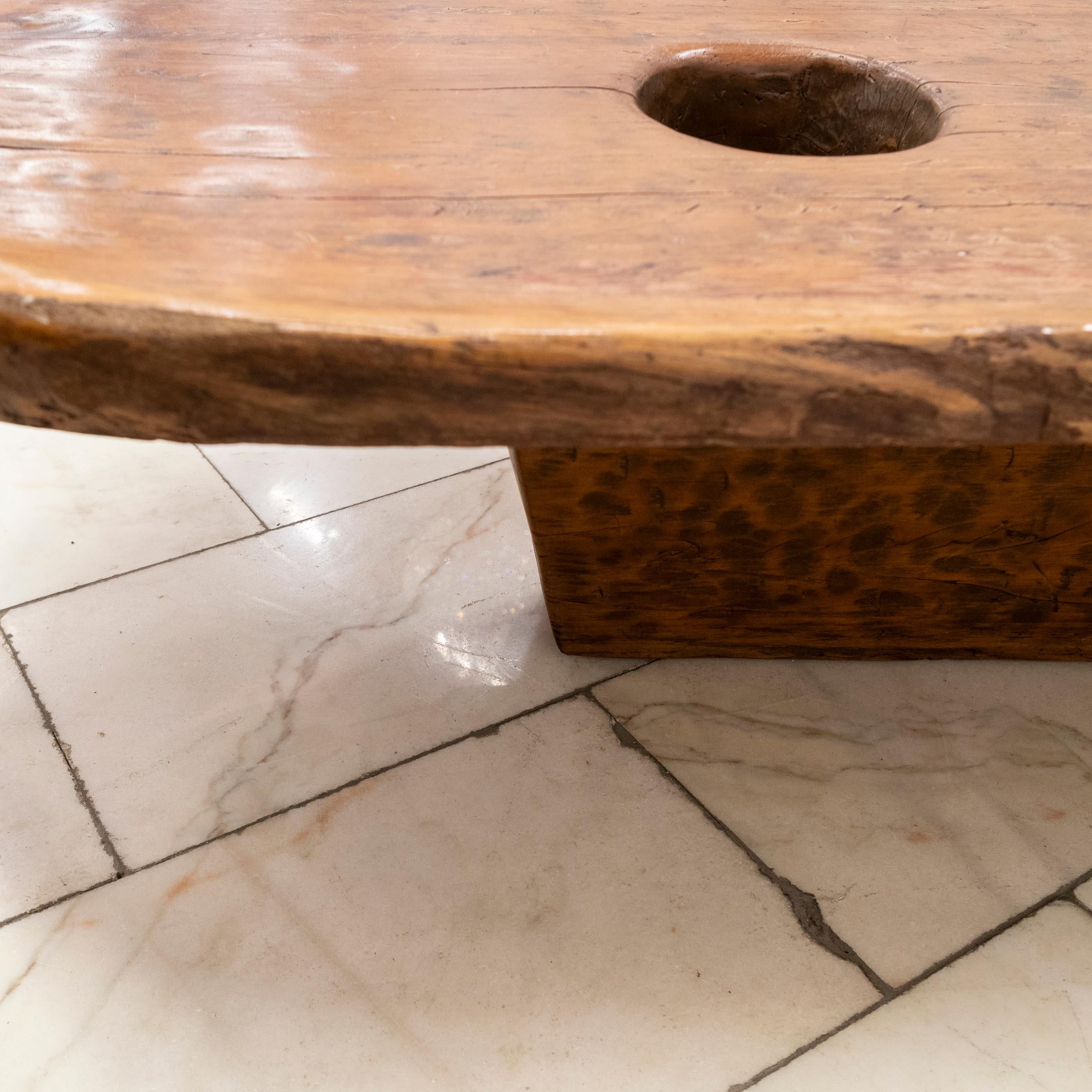 Wooden Naga Table  Nagaland Mortar Grinding Table For Sale 5