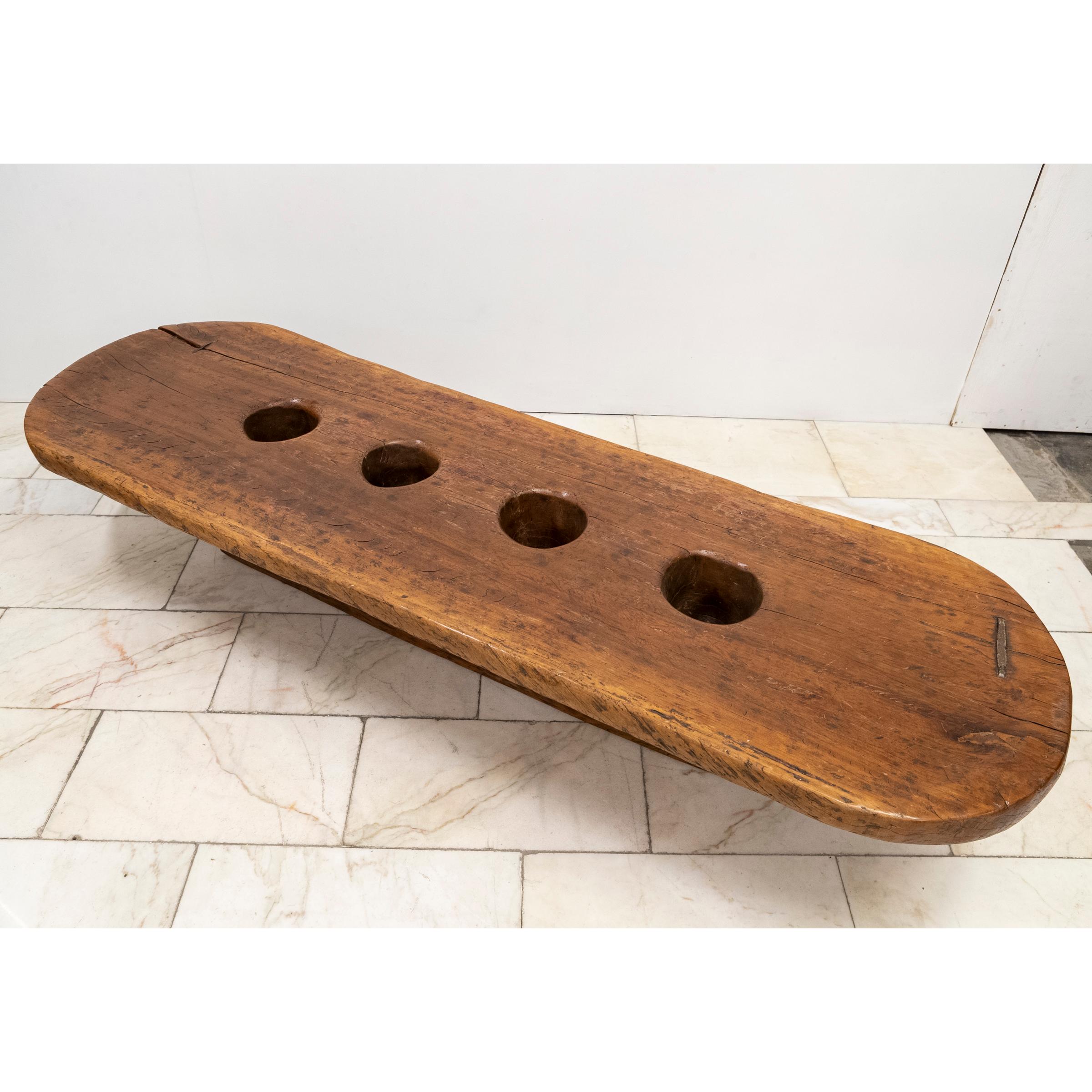 Wooden Naga Table  Nagaland Mortar Grinding Table For Sale 6