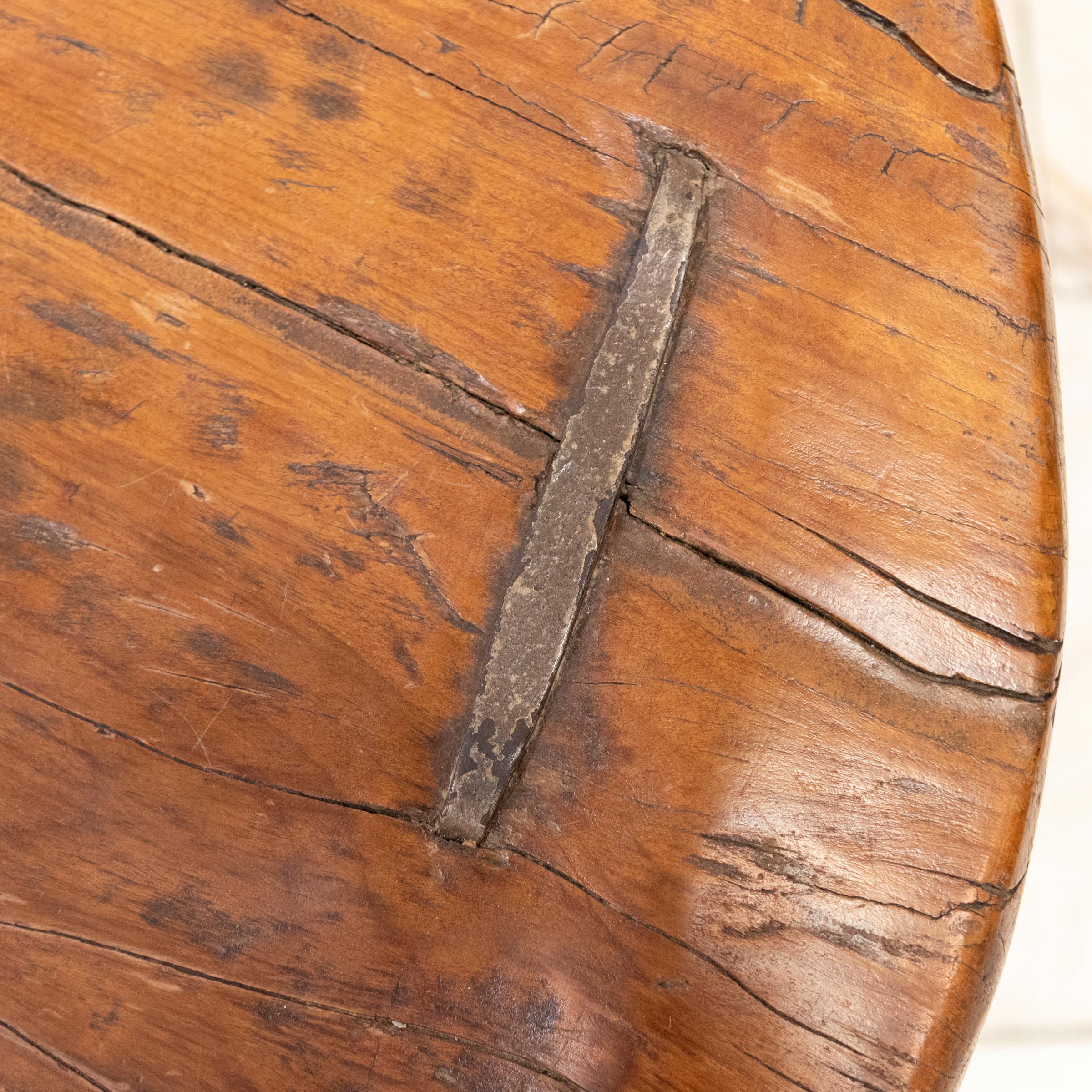 Mid-20th Century Wooden Naga Table  Nagaland Mortar Grinding Table For Sale