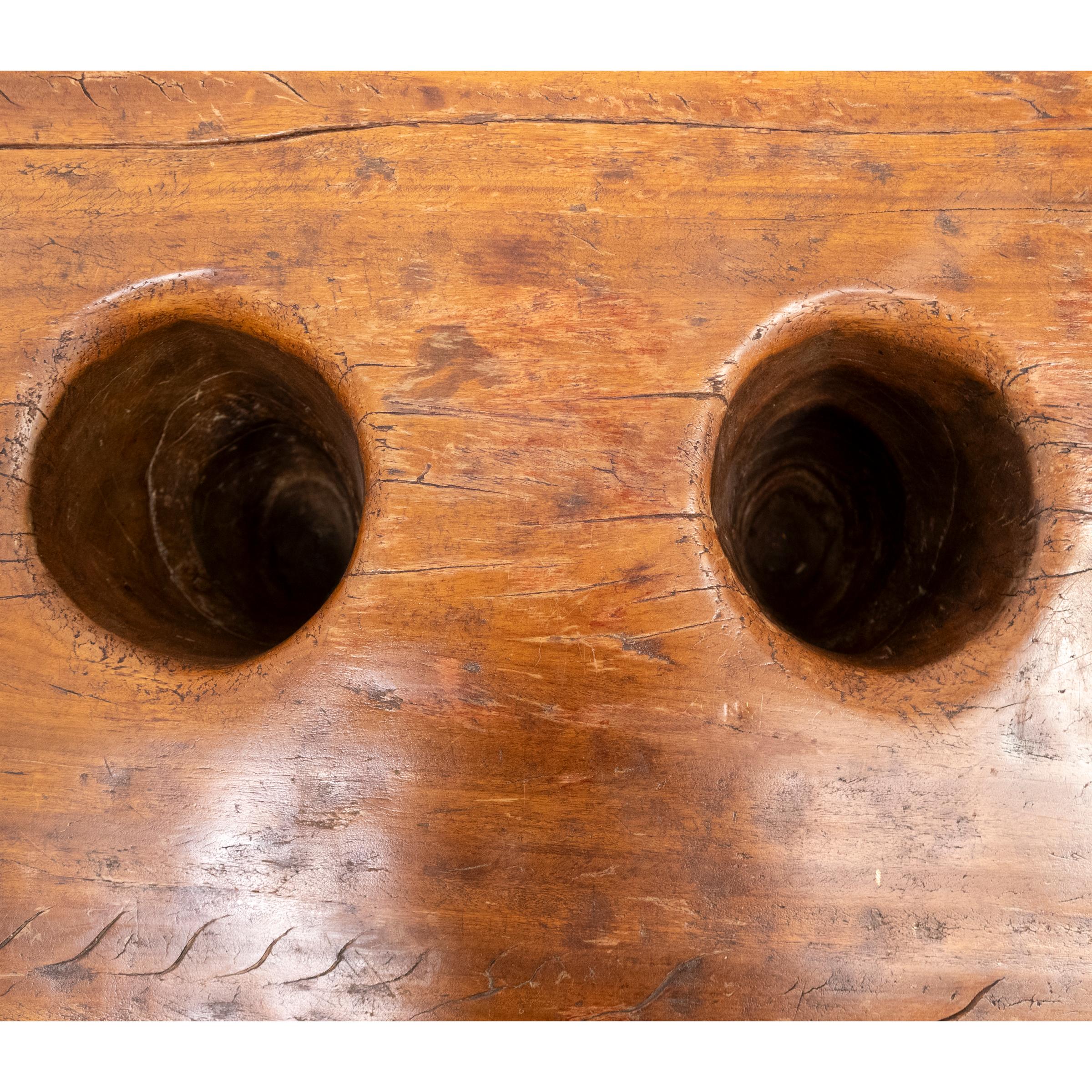 Wooden Naga Table  Nagaland Mortar Grinding Table For Sale 1