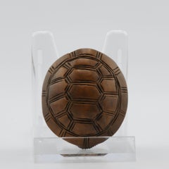 Wooden Netsuke Sculpture Japanese Turtle, 20th Century