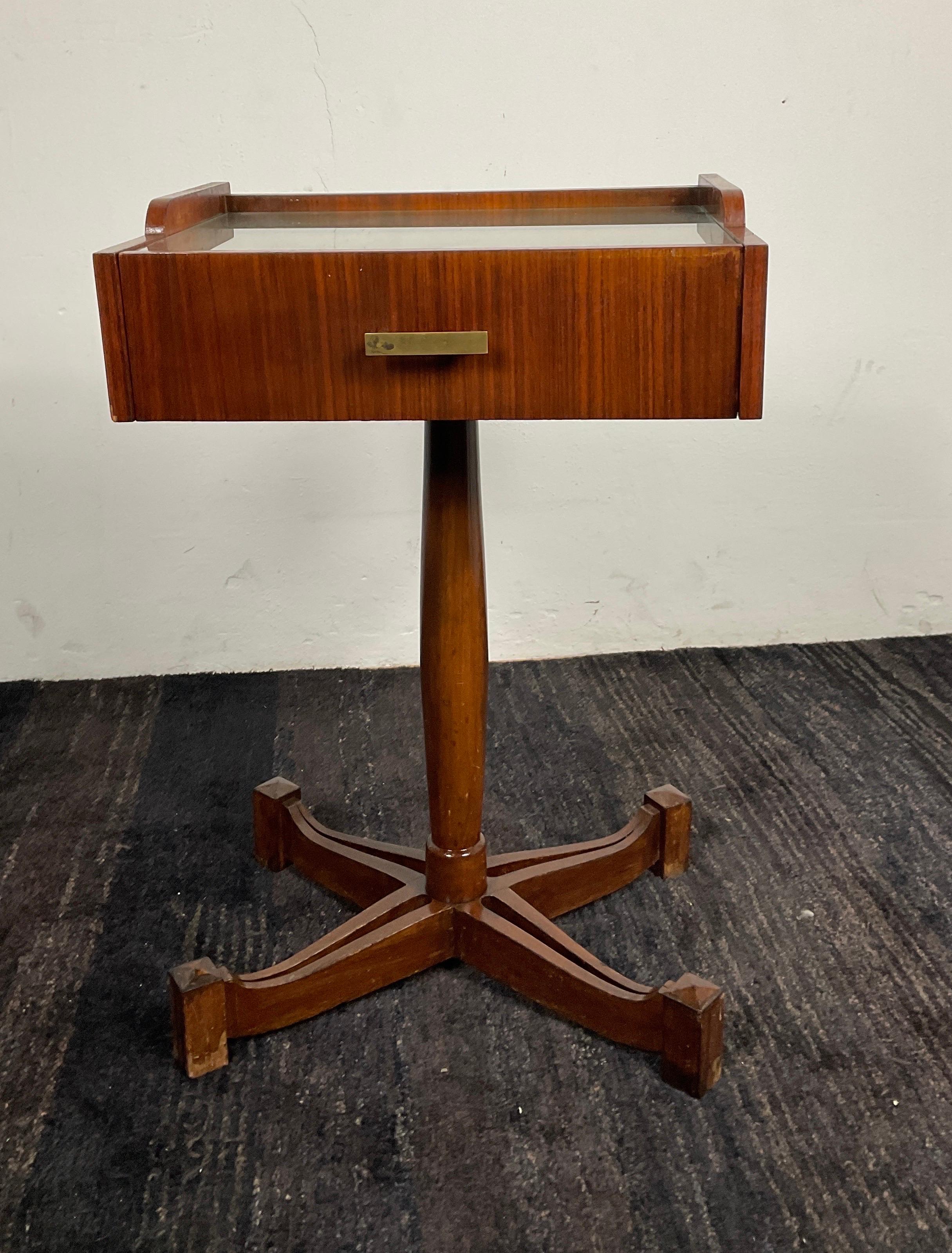 outstanding wooden nightstand designed by Claudio Salocchi and manufactured by Sormani in 1960s, Italy. In very good condition Dimensions: W 50 cm - D 37 cm - H 57 cm    Claudio Salocchi Internationally renowned designer and architect, Claudio