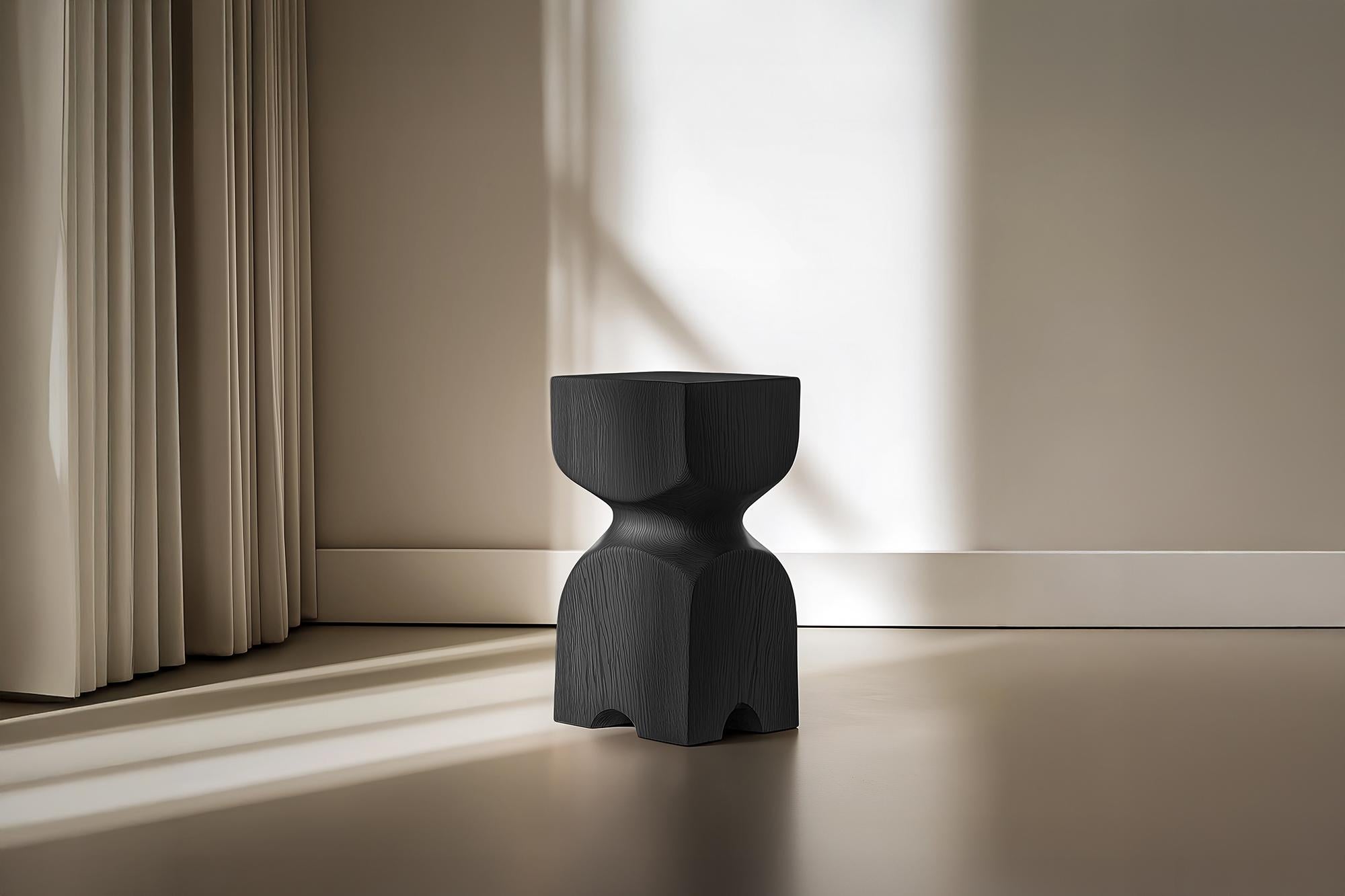 Mexican Wooden Nightstand Socle No56, Solid Wood Design by Joel Escalona For Sale