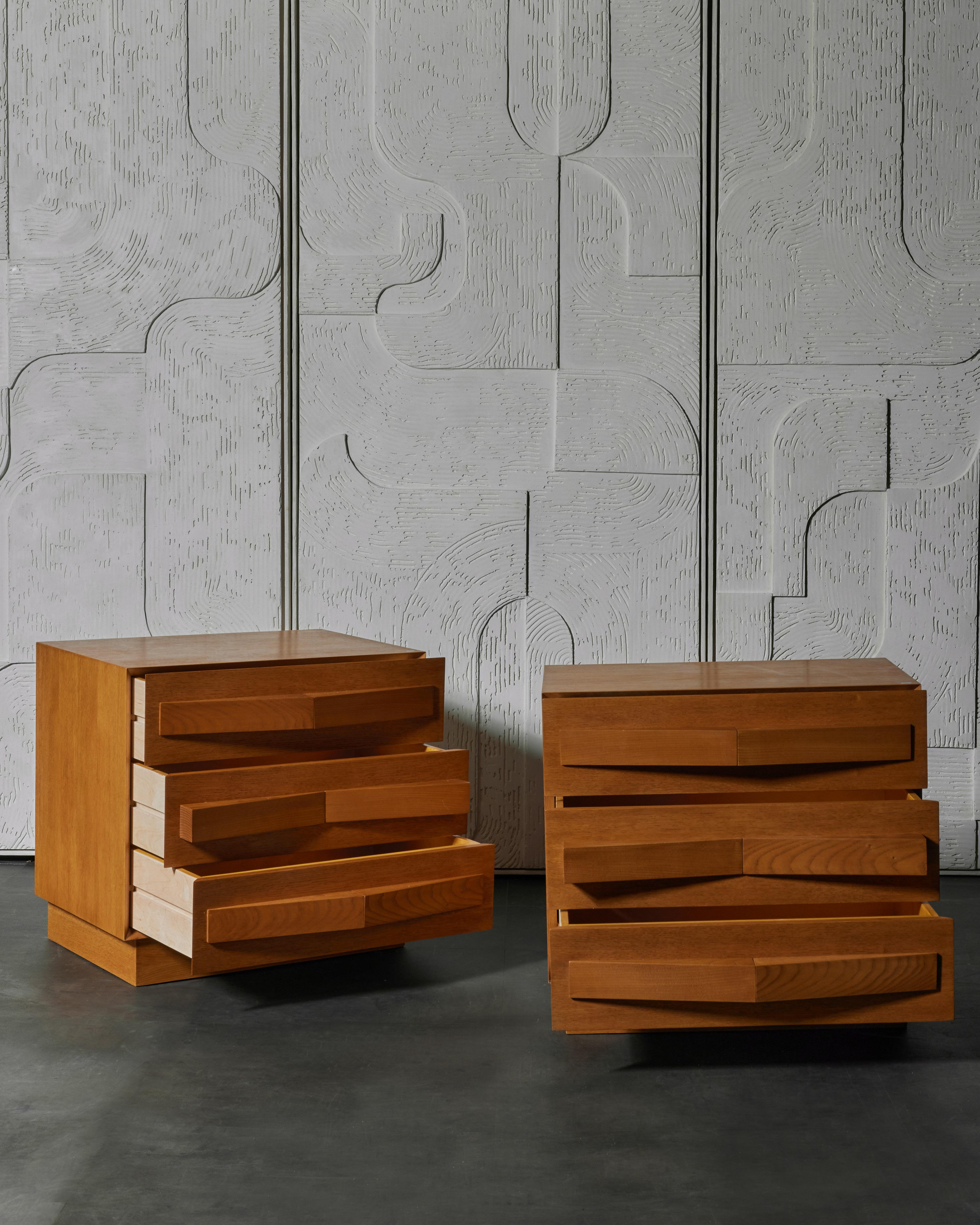 Mid-Century Modern Wooden Nightstands by Studio Glustin For Sale