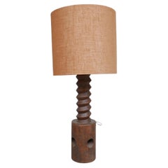 Wooden Oak Mid-Century Rustic Floor Lamp