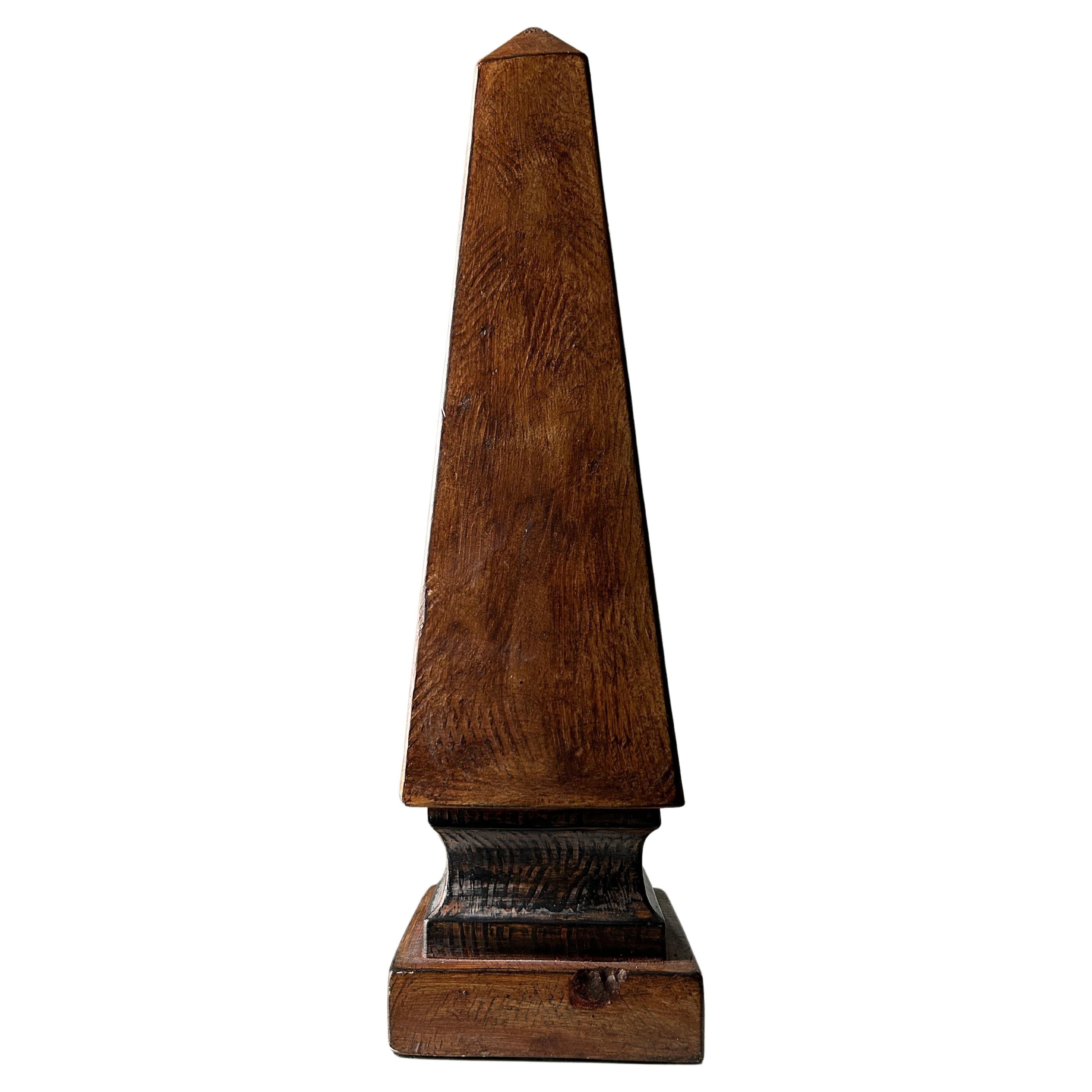 Wooden Obelisk by Casual Lamps of California For Sale