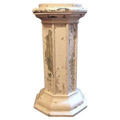 Wooden Octagonal Form Display Column Pedestal, Vintage, American