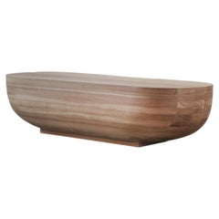 Wooden Oval Coffee Table, Fishes Series 14 by Joel Escalona