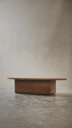 Wooden Oval Coffee Table, Fishes Series 15 by Joel Escalona