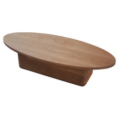 Wooden Oval Coffee Table, Fishes Series 15 by Joel Escalona