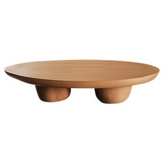 Wooden Oval Coffee Table, Fishes Series 16 by Joel Escalona