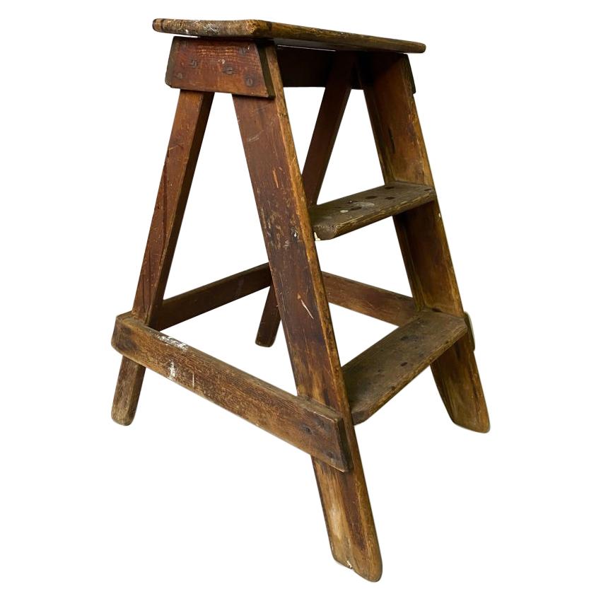 Wooden Painters Ladder or Stairs or Decorative Side Table Stool Form, 1930s