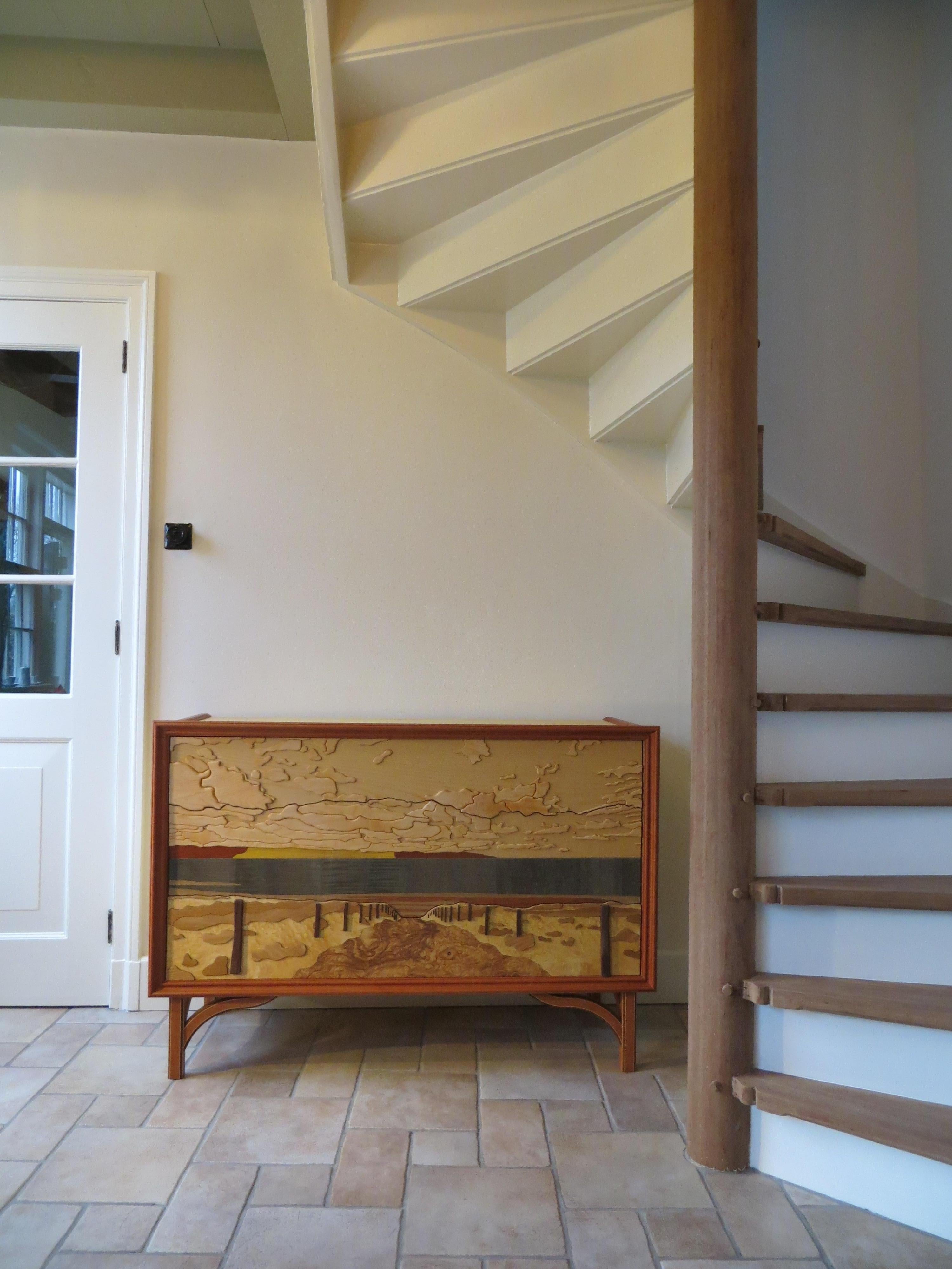 Marquetry Wooden Painting Cabinet the Netherlands by Sordile For Sale