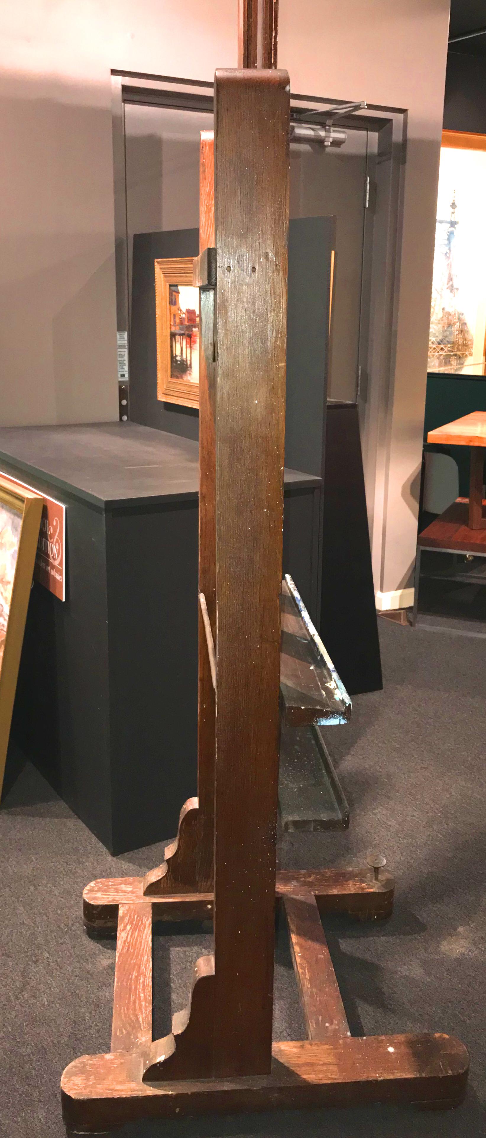 Oak Wooden Painting Easel from Artist Charles Herbert Woodbury with Provenance