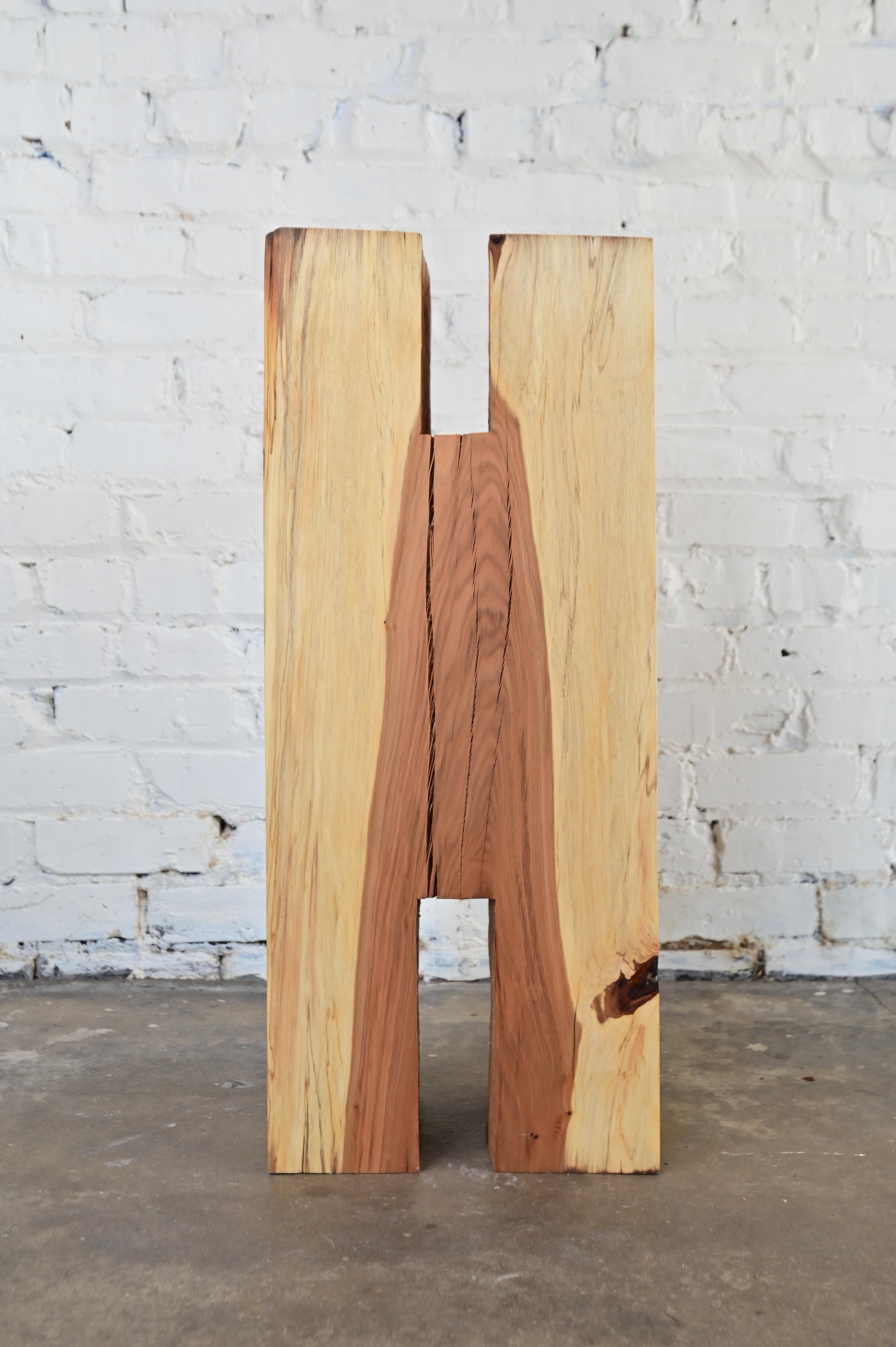 Carved Wooden Pedestal Art Object For Sale