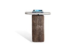Wooden Pedestal w/ Limestone Top