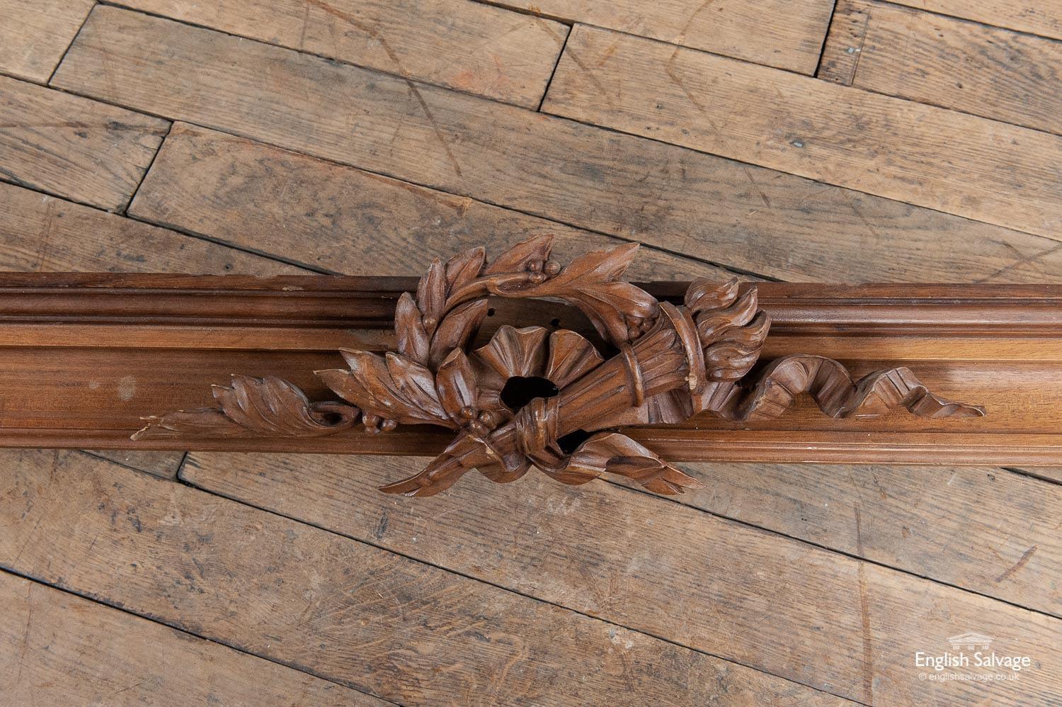 Hardwood Wooden Pelmet with Ornate Carved Centrepiece, 20th Century For Sale