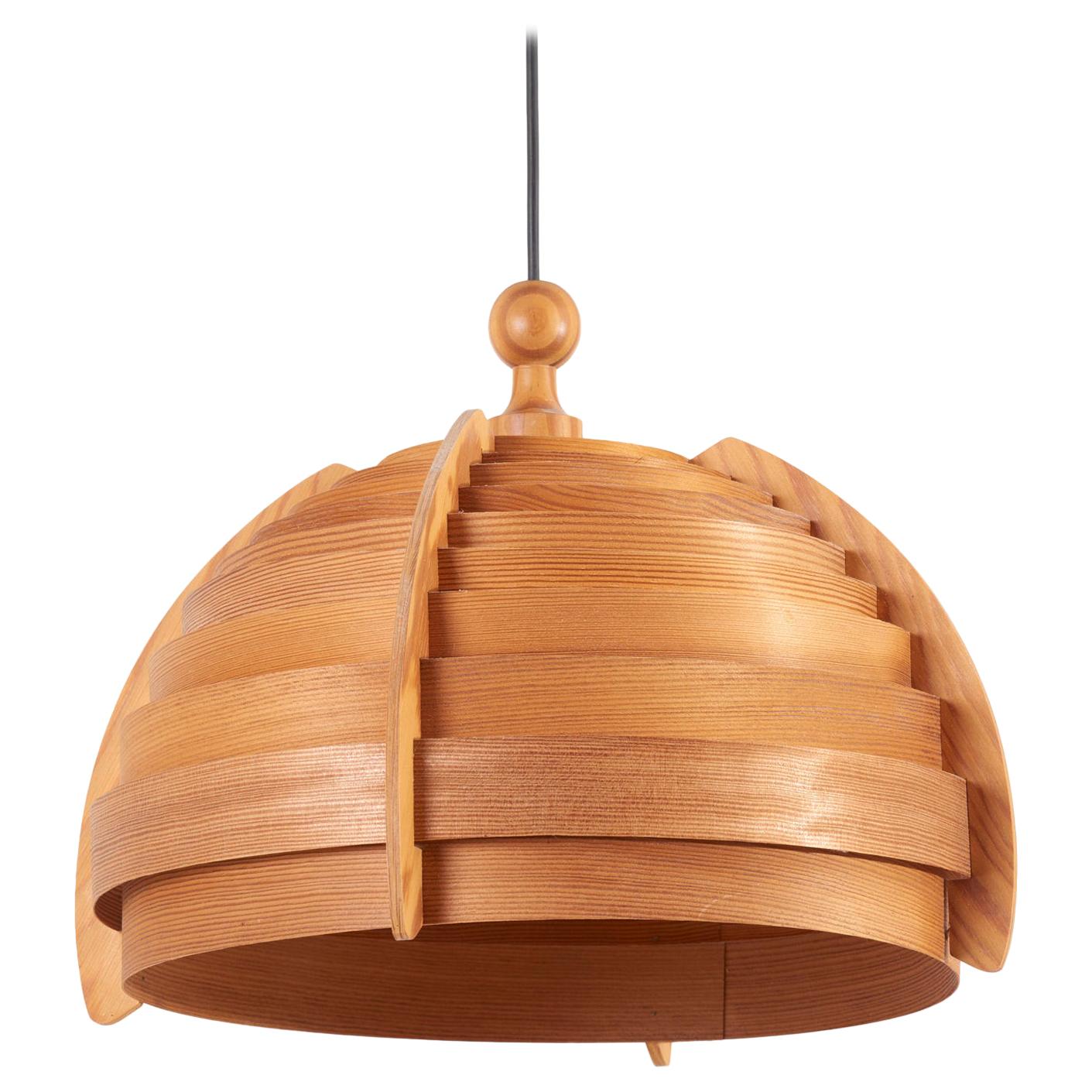 Wooden Pendant Lamp by Hans-Agne Jakobsson for AB Ellysett Markaryd, Sweden