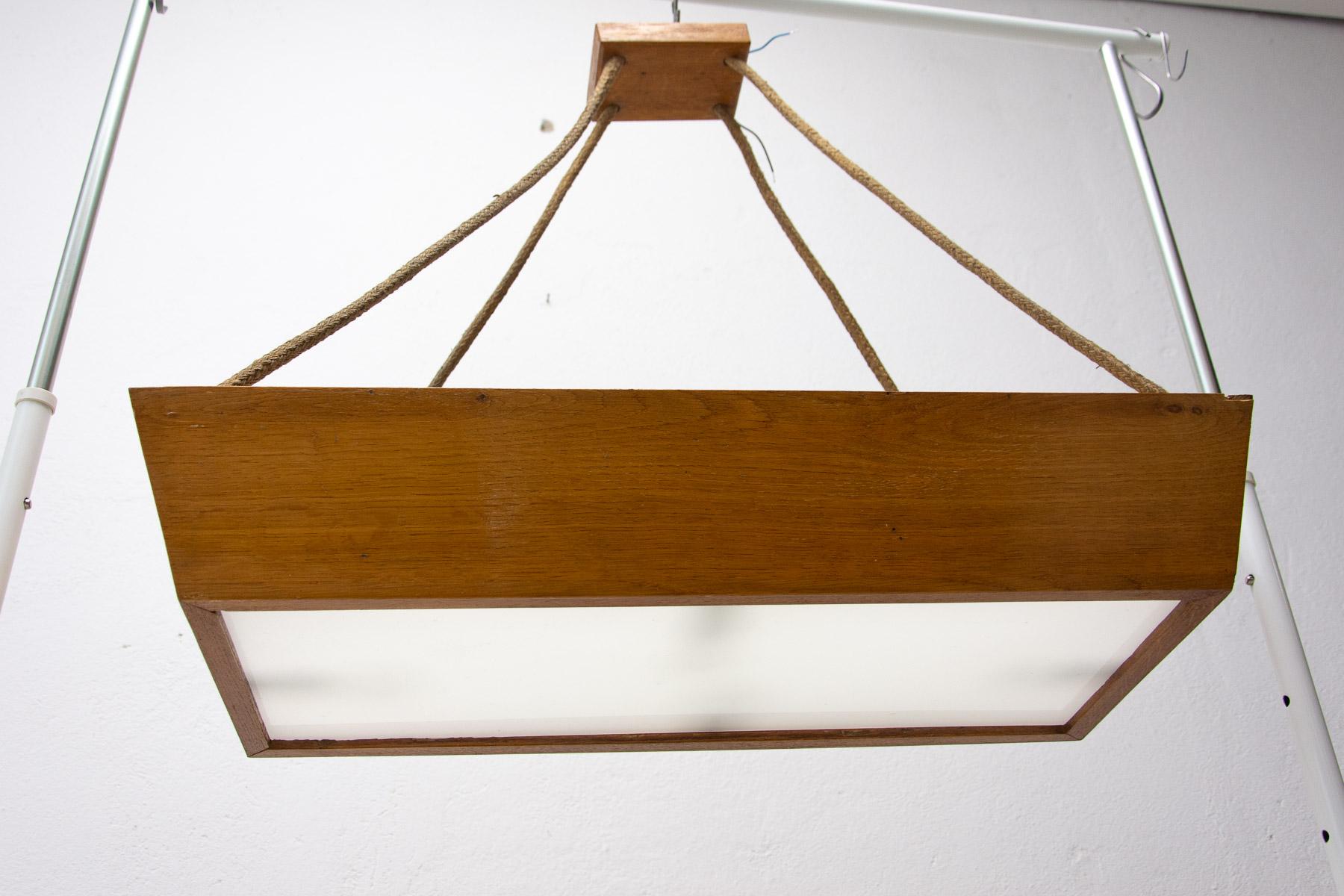 Wooden Pendant Lamp by Krásná Jizba, 1950´S, Czechoslovakia 4