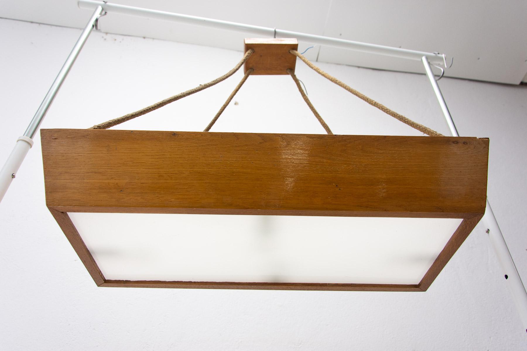 Wooden Pendant Lamp by Krásná Jizba, 1950´S, Czechoslovakia 5