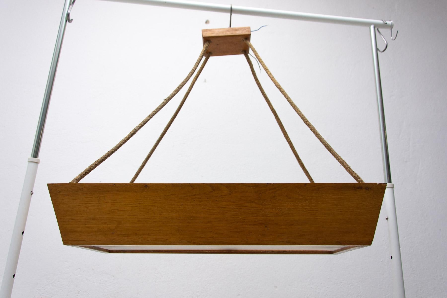 Wooden Pendant Lamp by Krásná Jizba, 1950´S, Czechoslovakia 6