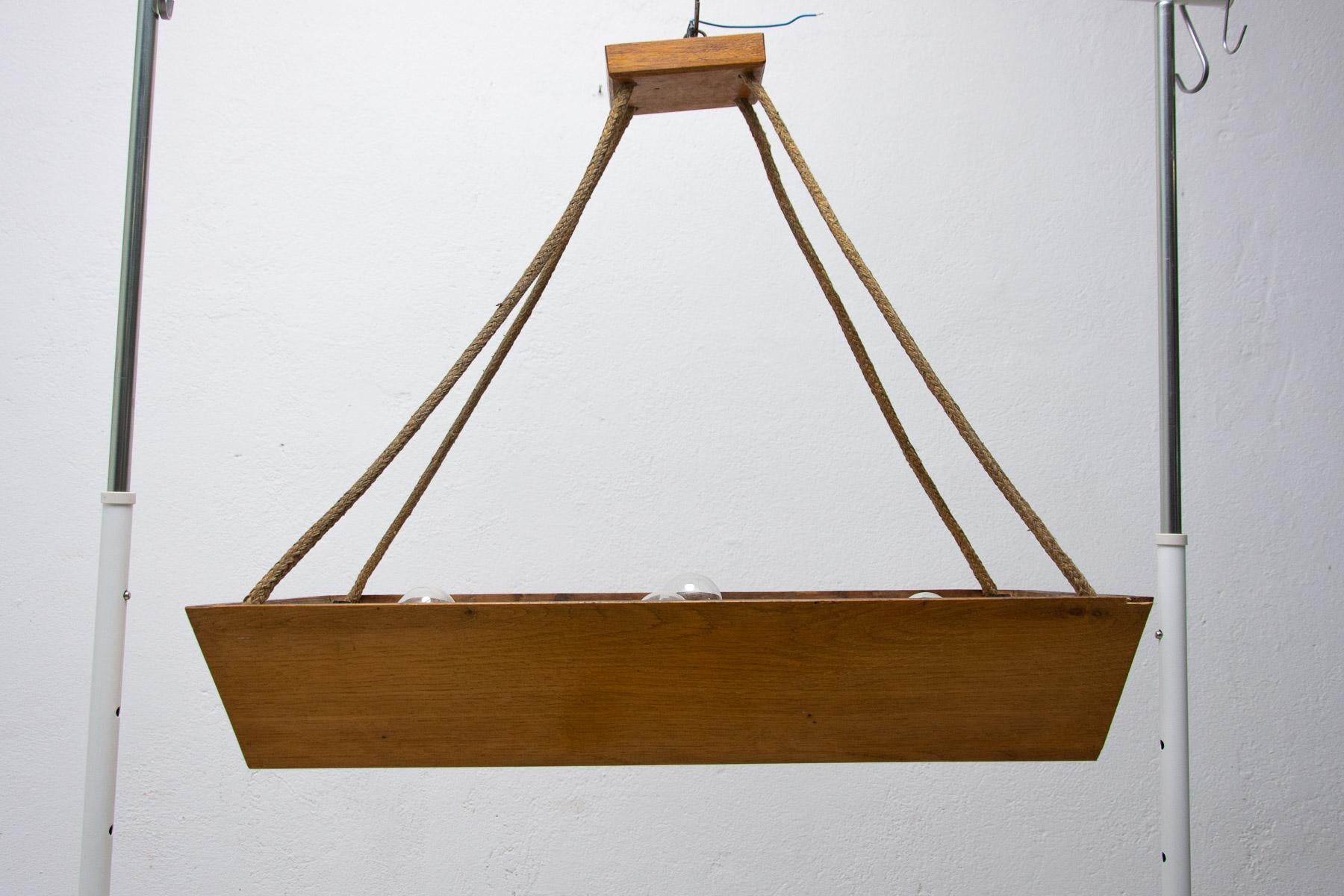 Wooden Pendant Lamp by Krásná Jizba, 1950´S, Czechoslovakia 7