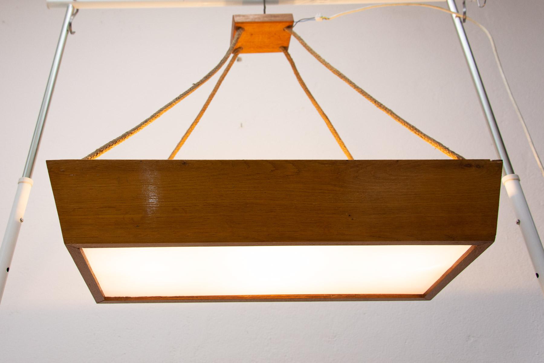 Wooden Pendant Lamp by Krásná Jizba, 1950´S, Czechoslovakia 3